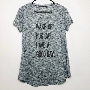 Altar'd State Marled Graphic Cat Quote Lounge Tee